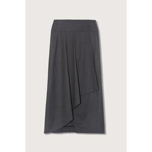 NEW ODEEH women's wool flannel skirt in granite